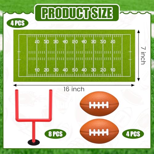 Simgoing 4 Set Soccer Football Centerpieces Table Decor Sports Party Decorations Pitch on The Table Game with 4 Flick Games Set Office Sports Party Favors(Football) - style: Football