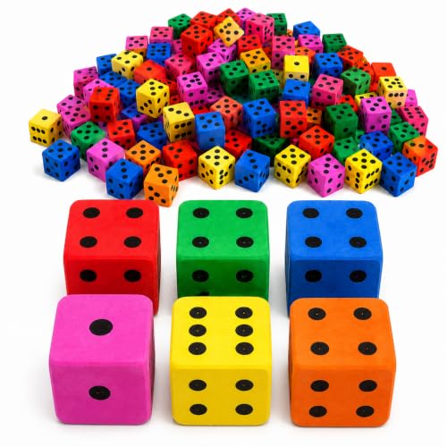 Big Foam Dice Set - 216-Pack, Jumbo, and Colorful Dice for Kids - Ideal for Boosting Math Skills in The Classroom, Great Gifts, and Party Fun - style: 216 Pack