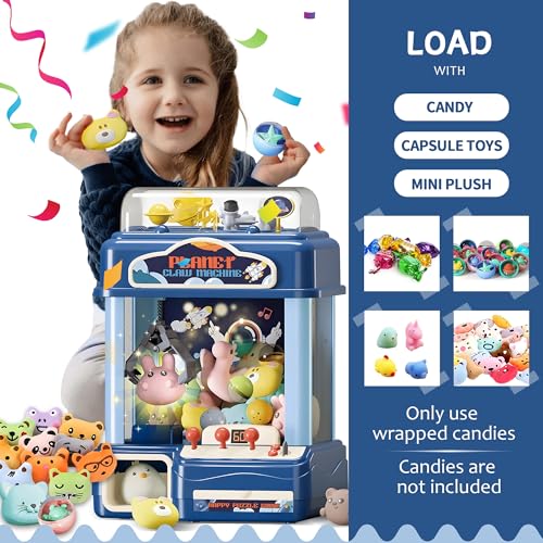 Claw Machine for Kids – Large Toy Claw Machine with Music Lights, Vending Machine Toy for Boys Girls, Includes Toys Inside, USB Rechargeable Candy Claw Game Machine for Kids Ages 4-12 - style: Large Space Explorer