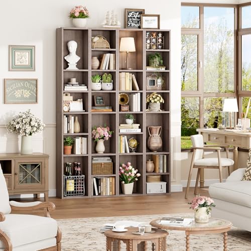 FOTOSOK 8-Tier Media Tower Rack, 11.6 X 9.3 X 70.9 Inches CD DVD Slim Storage Cabinet with Adjustable Shelves, Tall Narrow Bookcase Display Bookshelf for Home Office, Oak - color: Oak