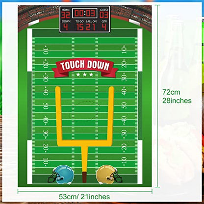 PLULON Football Game for Kids Pin the Football on the Goalpost Poster with Stickers Birthday Party Favors Home Wall Decorations for Kids Adults Family Birthday Party Supplies - style: Football