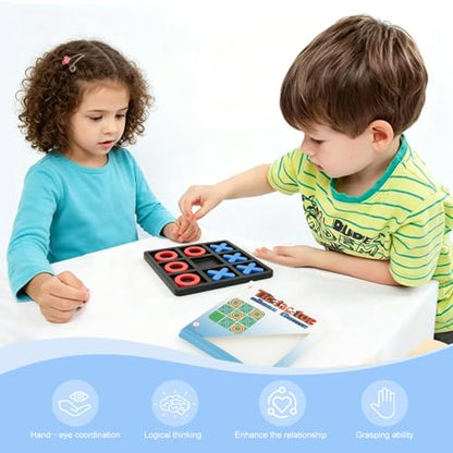 Tic Tac Toe Board Game,Tic Tac Toe Family Game, Classic Board Game, Classical Family Board Game,Children's Tic Tac Toe Game, Plastic tic tac Toe Game, Board Size 15 X 15 cm