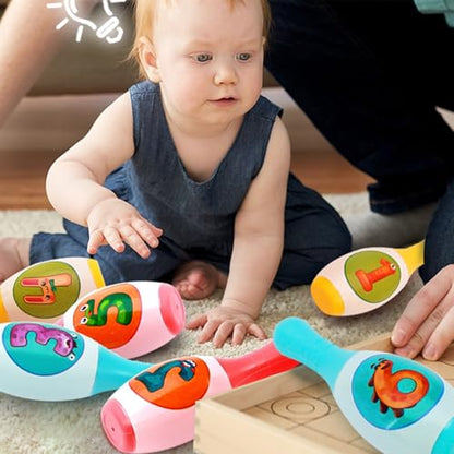 Bowling Game Set Toy for Preschooler Learning Fun Hand Eye Coordination Set for Family Party Gathering Toy - size: Medium
