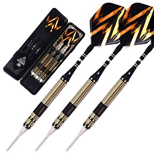 CUESOUL Soft Tip Darts Set Plastic Tip with Dart Case - color: 16g-Brass-072