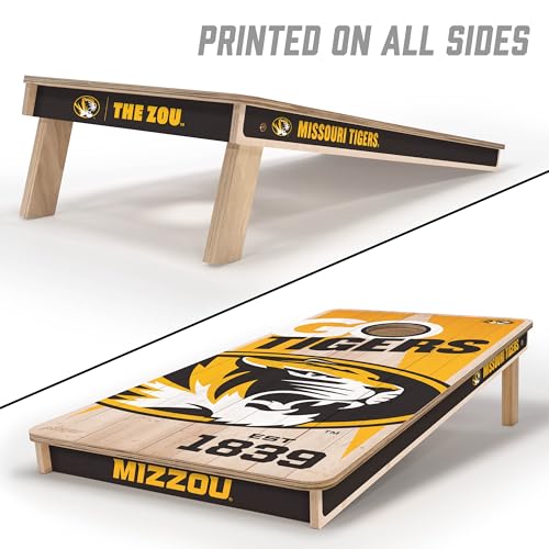 YouTheFan NCAA 2’ x 4’ Professional Wood Cornhole Game with Logo Bags