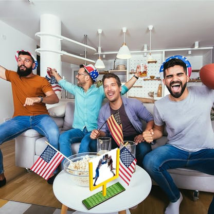 6 Pcs Football Goal Post Table Decorations Wooden Field Goal Post Centerpieces 4.3 x 3.9 Inch Photo Frame with Base for Table Fans Sport Birthday Supplies