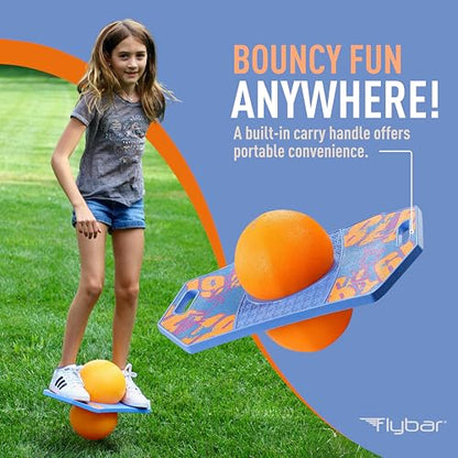 Flybar LED Pogo Trick Ball for Kids Balance Bounce Board w/Anti-Slip Deck - color: Blue Dawn 2