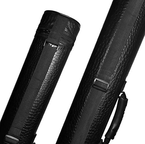 2x2 Hard cue case Oval Pool Cue Billiard Stick Carrying Case - color: A02-Black