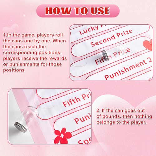 gisgfim Can Rolling Game Props Party Games Roll The Can Challenge Raffle Set for Adults Family Classroom Gatherings Birthday Party Supplies Activities Gifts Indoor Outdoor Holiday Prizes(Valentine) - style: Valentine