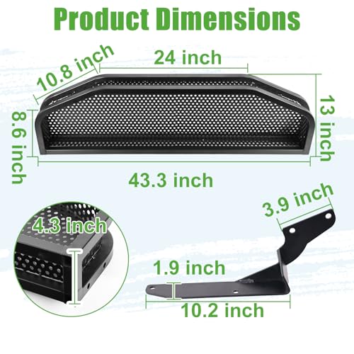 10L0L Golf Cart Front Cargo Basket for EZGO TXT/RXV、Club Car DS/Precedent、Yamaha G22/G29 - Heavy-Duty Steel Mesh Storage Rack, Gas/Electric Compatible - color: Club Car Ds