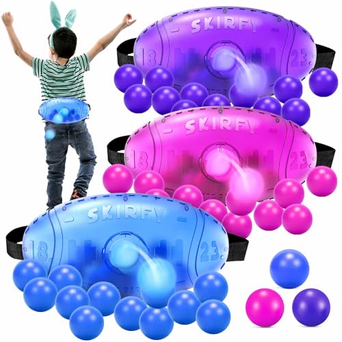 Skirfy Outdoor Party Games for Kids Adults, Translucent 3 Pack Shaking Ball Toy with 60 Balls, Birthday Outdoor Indoor Toys, Family Carnival Birthday Carvinal Game for Boy Girl Age 4-12 - color: Pink&blue&purple