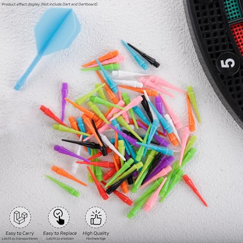 CyeeLife 2BA Thread Soft Tip Dart Points - Plastic Dart Tips - 100/1000 Pack Premium Replacement Dart Accessories - color: 100pcs