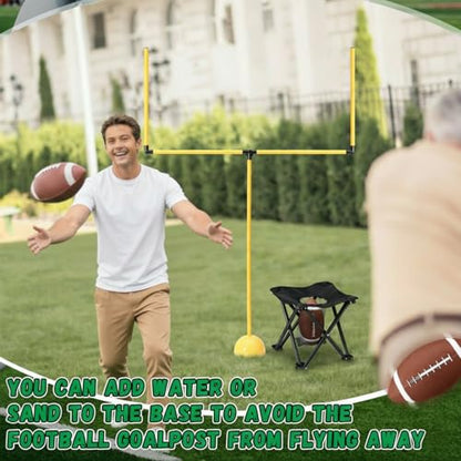 Realspring 2 Set Football Goal Post Yard Football Chairs Outdoor Games Outdoor Toss Goal Post Set for Backyard, Beach, Park, Tournaments, Sports Training