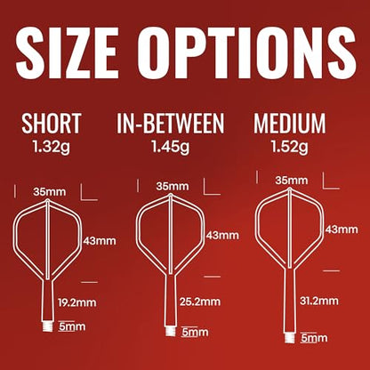 Shot! Darts Flight Deck One Piece Dart Flight and Shaft System, Reduced Deflections, Standard Shaped Flight (350 Micron) Available in Set of 3 - color: Red Blue White, size: Medium