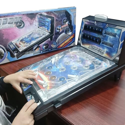 Portable Pinball Machine with Light and Sound Effects, Digital-Counter, Electronic Pinball Game Toys, Tabletop Pinball Toys for Children and Family