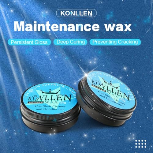 KONLLEN Billiards Billiard cue Towel - 100% Cotton Black 8-Ball Pool Cue Clean Towel Maintenance Accessories Cleaning Set Shaft Wax + Cleaning Powder + - color: Wax-Unscented