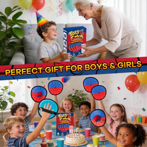 Toss and Catch Ball Game - Beginner Sticky Balls & Kids Baseball Training Glove Toy Paddle - 2026 Top Outdoor Game for Family Boys & Girls - Fun Birthday Gift Idea for 3 4 5 6 7 8 9 10 + Year Boys