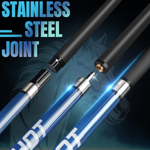Carbon Fiber Pool Cue Stick 58" Professional Pool Sticks for Adults Full Carbon Technology Tacos De Billiar Low Deflection Billiard Pool Table Cues 3 Colors Available - color: Blue-H1