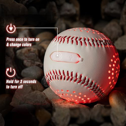 LED Rechargeable Baseball with 9 Lighting Modes Glow in The Dark Baseballs, Baseball Gifts for Boys 6 7 8 9 10 11 12 Years Old Sport Games for Kids Indoor Outdoor Toys for Kids