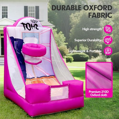 Inflatable Basketball Hoop Carnival Game with Built-in Blower – Portable Sports Game for Backyard Party, School Carnival & Family Fun Event - style: Basketball Hoop