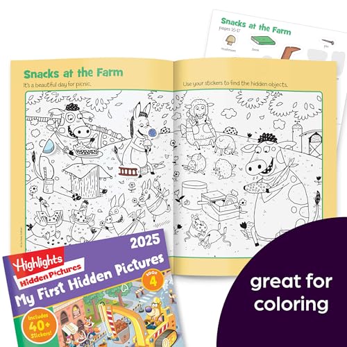 Highlights My First Hidden Pictures 2025 Activity Books for Kids Ages 3-6, 4-Book Set of Travel-Friendly Screen Free Seek and Find Fun with Stickers