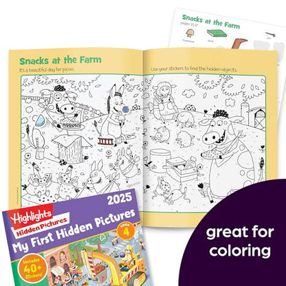 Highlights My First Hidden Pictures 2025 Activity Books for Kids Ages 3-6, 4-Book Set of Travel-Friendly Screen Free Seek and Find Fun with Stickers