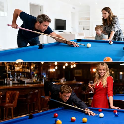 AKLOT Pool Cues Sticks, 57" /36" Billiard Cues Sticks 13/12mm Tip One Piece Wood Pool Cue with 20/12oz Pool Sticks for Adults Beginners Small Spaces Bar - size: Pink Blue Purple Orange 4 Pool Cues Set