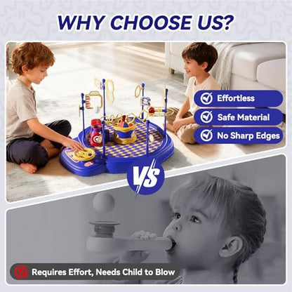 Train Toy & Car Race Track Board Game for Kids – Floating Ball Challenge with Lights & Sounds STEM Toy, Enhances Focus & Coordination, Gift for Boys Girls Ages 4 5 6 7 8
