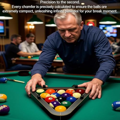 Billiard Rack System, Solid Wood Triangle & Diamond Pool Rack for 8-Ball & 9-Ball, Heavy Duty Tournament-Grade Accessory for Perfect Breaks