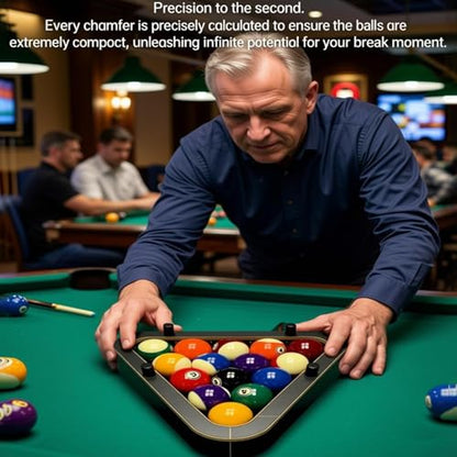 Billiard Rack System, Solid Wood Triangle & Diamond Pool Rack for 8-Ball & 9-Ball, Heavy Duty Tournament-Grade Accessory for Perfect Breaks