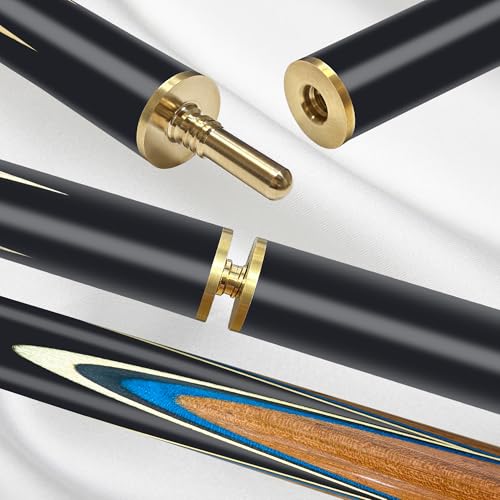 HomeSeason 57inch Snooker Cue Stick 18oz 3/4 Jointed Pool Cue, with Extension, Cue Case, Durable Ash Wood and Red Maple Construction Billiards Cue - color: HSS07