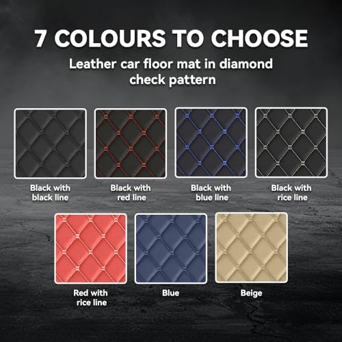 Car Floor Mats Fit for Dodge Dart 2013-2016 All Weather Durability Leather Car Floor Mats, Skidproof Pedal, Waterproof, Wear-reistant(Black Blue) - color: Black Blue