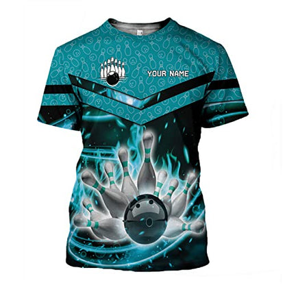 Rivelus Personalized Name Bowling Shirts for Men and Women 3D, Bowling Shirts for Team Bowling, Bowling Shirts Gift - color: Blm 14
