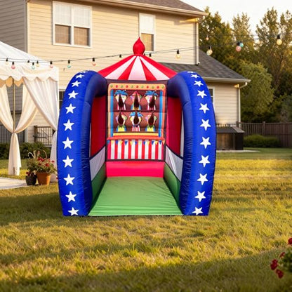 OZIS 6.5x6.5x9Ft Inflatable Ring Toss Game with Built-in Blower Portable Fun Tossing Ring Targets, Interactive Inflatable Carnival Games for Commercial Events, Parties, Family Activities - style: Ring Toss