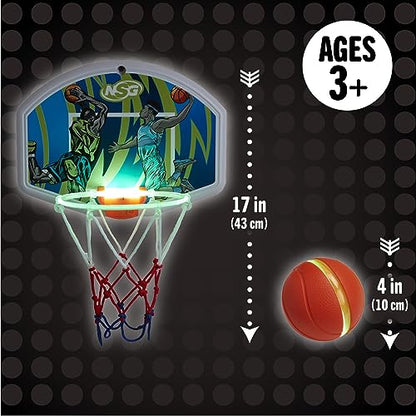 LED Light Up Basketball Toy Set for Boys and Girls, LED Light up Hoop and Basketball - Ages 4 and Up - style: LED Light Up