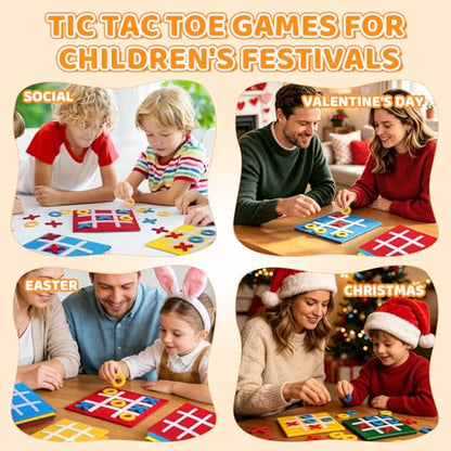 24 Pcs Tic Tac Toe Strategy Board Games for Kids Family, Easter Party Favors Goodie Bag Stuffers for Kids, Classroom Prizes Elementary, Birthday Party Gifts