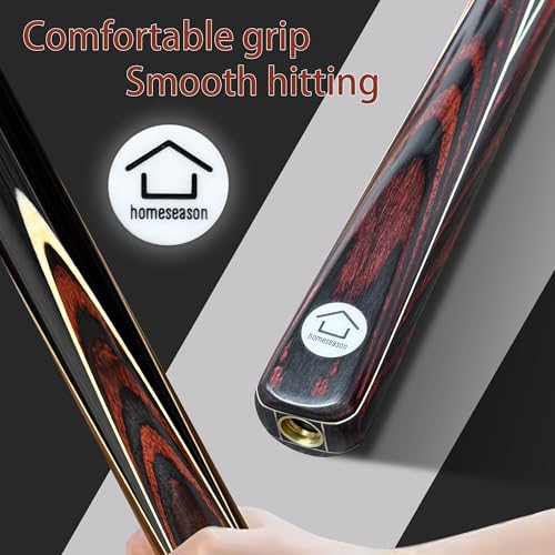HomeSeason 57inch Snooker Cue Stick 18oz 3/4 Jointed Pool Cue, with Extension, Cue Case, Durable Ash Wood and Red Maple Construction Billiards Cue - color: HSS04