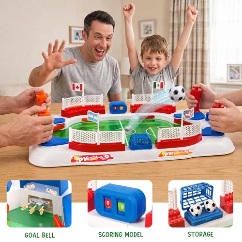 Mini Foosball Table Game for Kids, Soccer Board Games Gifts Boys for 3 4 5 6 7 8-12 Year Old, Tabletop Interaction Pinball Indoor Sports Game for Birthday Christmas Grandkid Family Gatherings