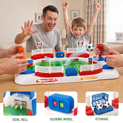 Mini Foosball Table Game for Kids, Soccer Board Games Gifts Boys for 3 4 5 6 7 8-12 Year Old, Tabletop Interaction Pinball Indoor Sports Game for Birthday Christmas Grandkid Family Gatherings