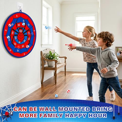 Large Dart Board for Kids, Kids Double-Sided Dart Board with Sticky Balls and Darts, Indoor/Outdoor Sport Fun Party Play Game Toys, Gifts for 3 4 5 6 7 8 9 10 11 12 Year Old Boys Girls - style: M032