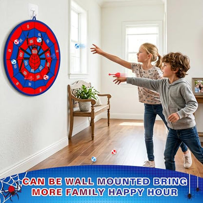 Large Dart Board for Kids, Kids Double-Sided Dart Board with Sticky Balls and Darts, Indoor/Outdoor Sport Fun Party Play Game Toys, Gifts for 3 4 5 6 7 8 9 10 11 12 Year Old Boys Girls - style: M032