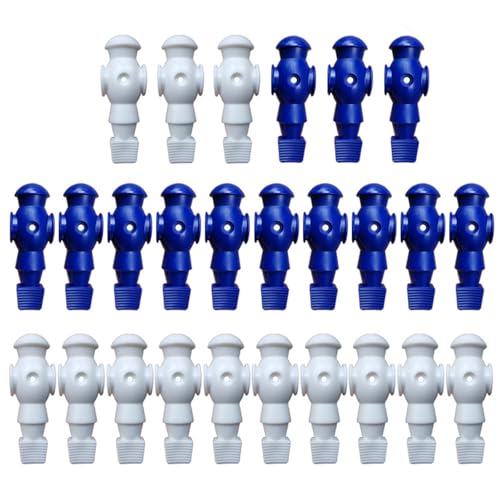 26Pcs Table Foosball Men Replacement Football Men Soccer Games Player Figure 107mm Height 16mm Side Hole Foosball Player - color: blue and white, size: Without screws
