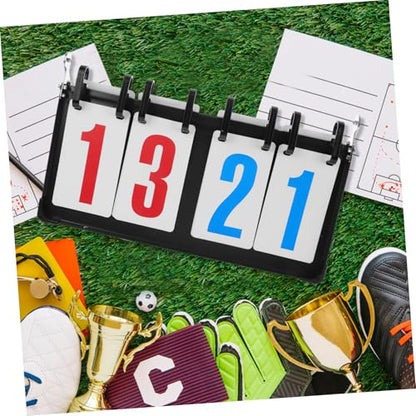 BESPORTBLE Portable Flip Scoreboard for Soccer Basketball and Tennis Durable Design for Use Compact Tabletop Scorekeeper with Four- Display