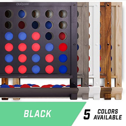 GoSports Wall Mounted Giant 4 in a Row - Jumbo Four in a Row with Coins - Black - color: Black