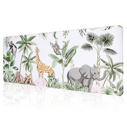 ALOANES Waterproof Mouse Pad with Durable Stitched Edge, Gaming Keyboard, Non-Slip Rubber Base, Extended Desk pad for Gamer, Office& Home, Zoo Mousepad XL(31.50"x11.81"x0.12") - color: 03- Zoo, size: XL(31.5" x 11.8")