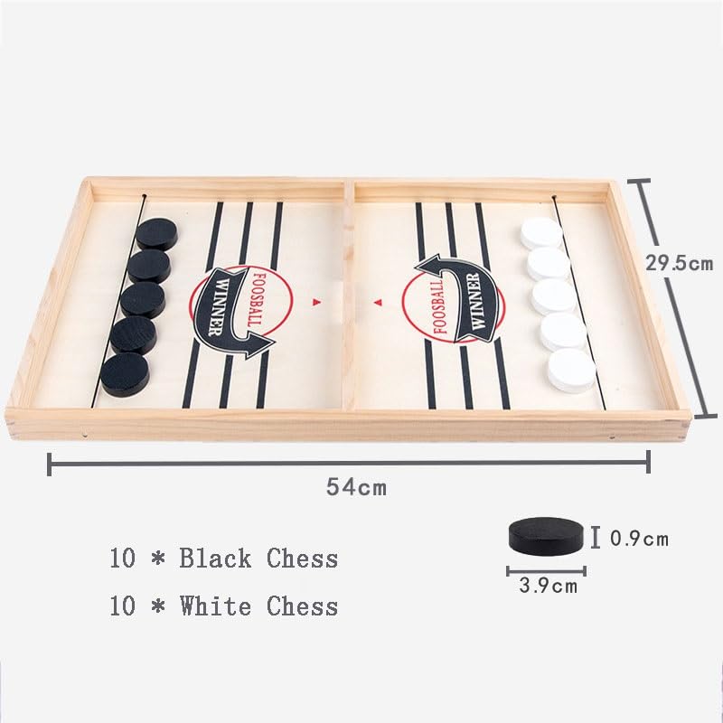 Board Game Fast Sling Puck Game Fast Action Wooden Air Hockey Board Games for Adults, Family Night or Friends Party(Large 2) - size: Large 2