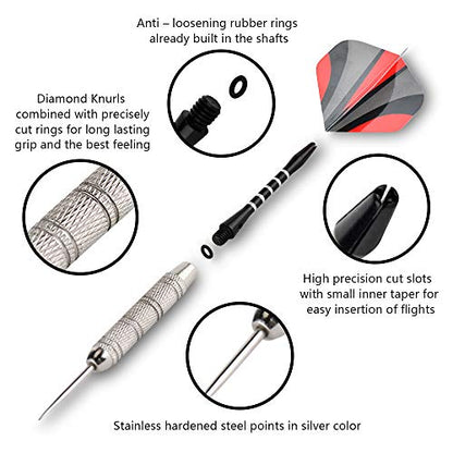 Steel Tip Darts Set 18 Grams15 Pack Steel Barrels - style: m alu15
