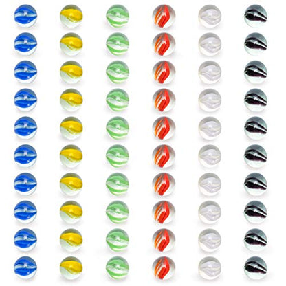 Yellow Mountain Imports 60 Pieces Translucent Chinese Checkers Glass Marbles with Petal Design - 16 Millimeters - size: 16mm(Crystal)