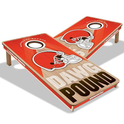 YouTheFan NFL 2' x 4' Slogan Series Professional Wood Cornhole Game - color: Cleveland Browns