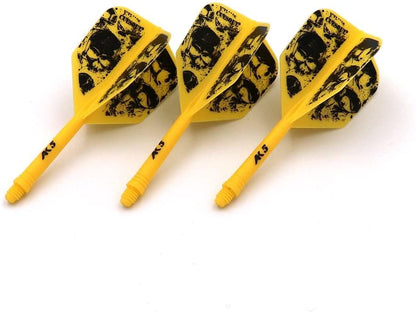 CUESOUL ROST Integrated Dart Flight and Shafts Meduim/Small/Large - color: Yellow Skull, size: Size S-21mm